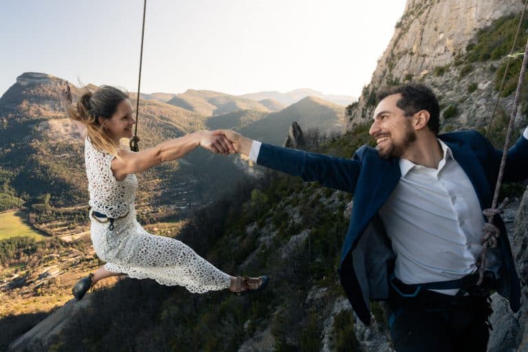 Photo de mariage escalade