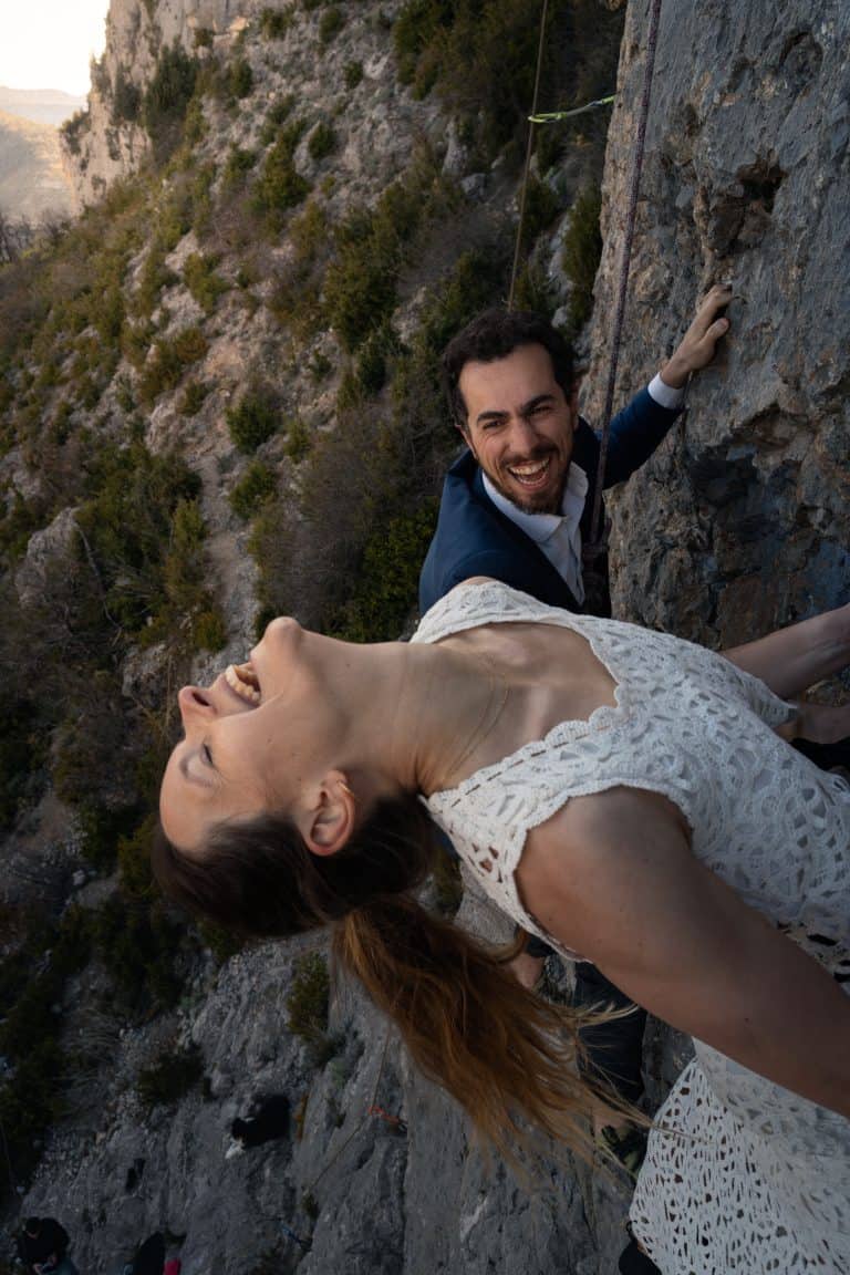Photo de mariage escalade